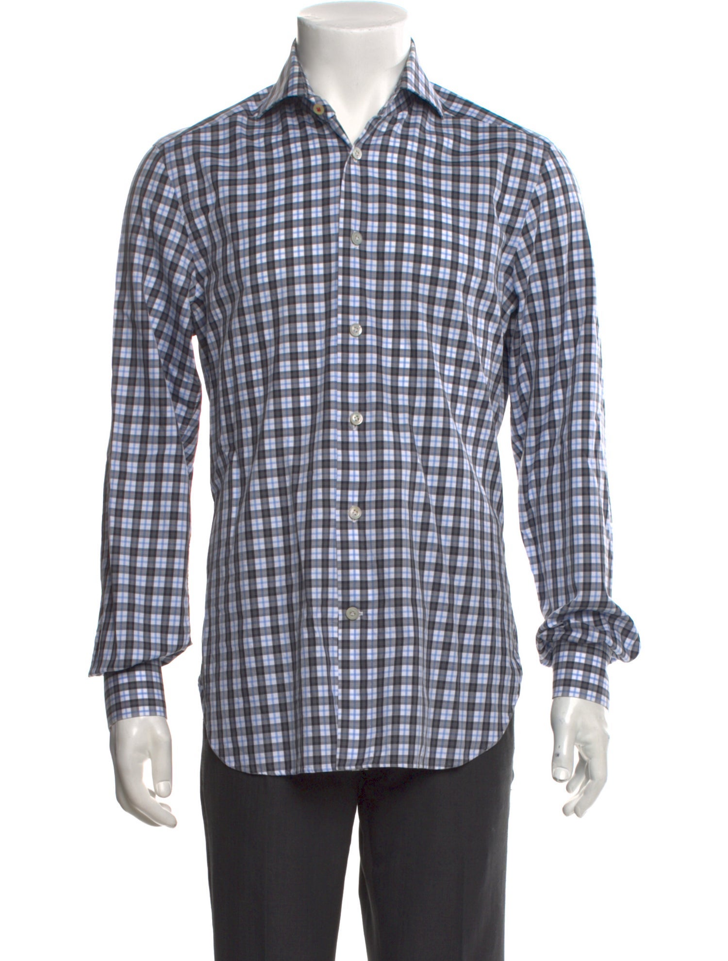 Kiton Plaid Print Long Sleeve Shirt