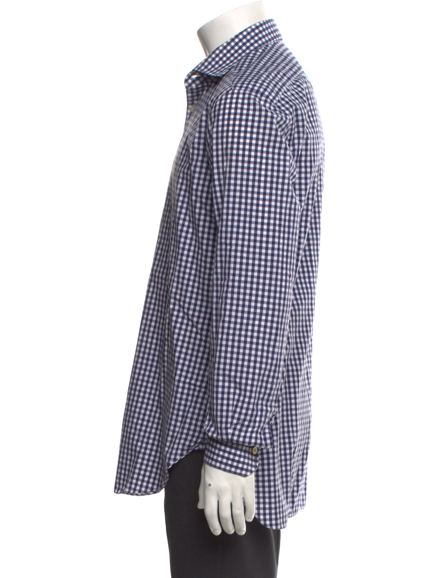 Kiton Plaid Print Long Sleeve Dress Shirt