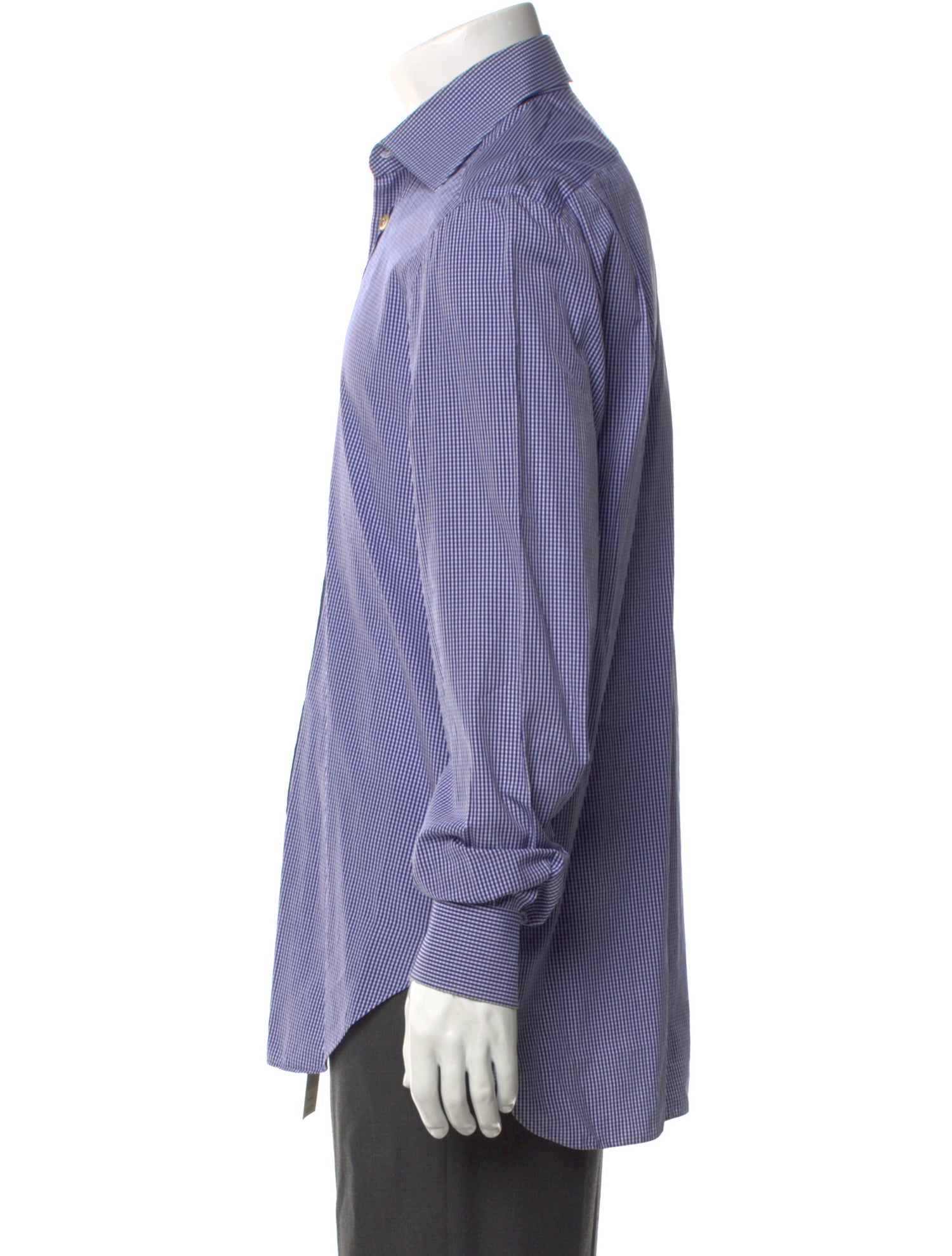 Kiton Plaid Print Long Sleeve Dress Shirt