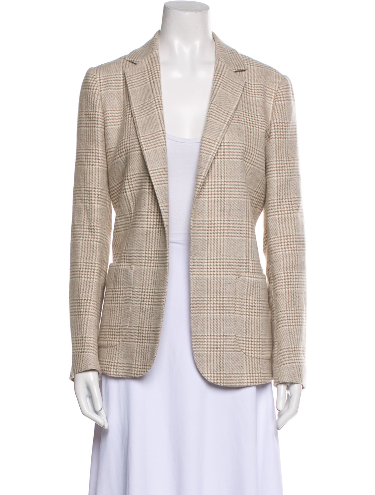 Kiton Cashmere Plaid Print Blazer