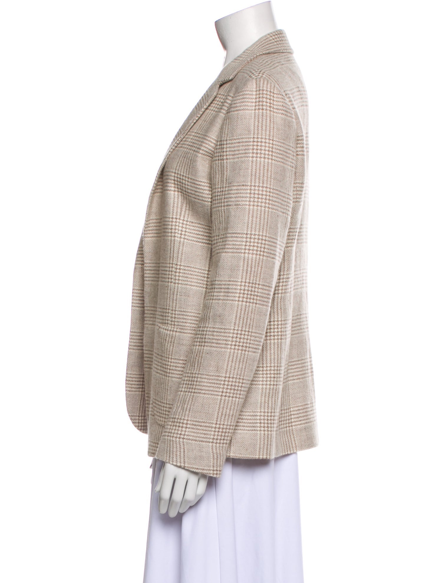 Kiton Cashmere Plaid Print Blazer