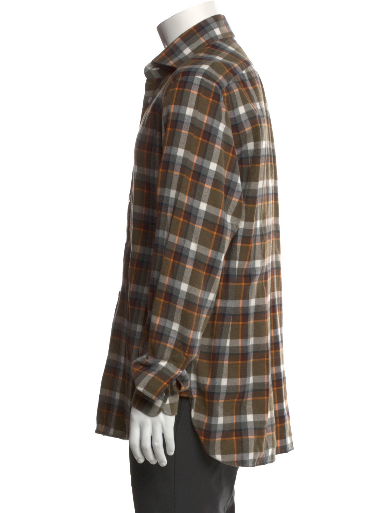 Kiton Plaid Print Long Sleeve Shirt