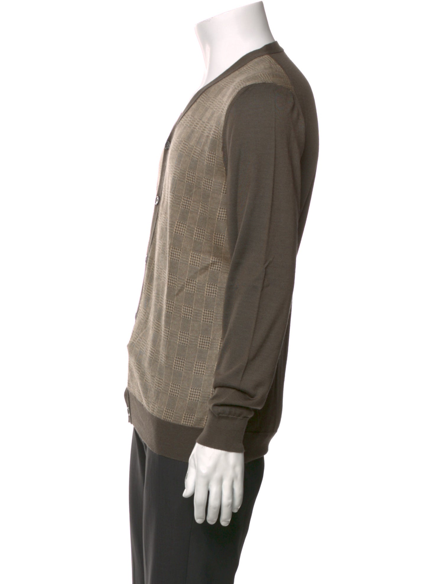 Kiton Cashmere Houndstooth Print Cardigan