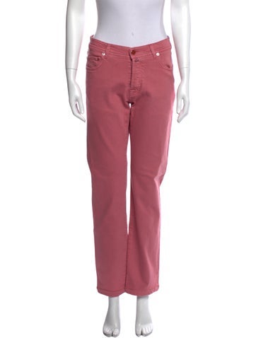 Pre-owned Kiton High-rise Straight Leg Jeans In Pink