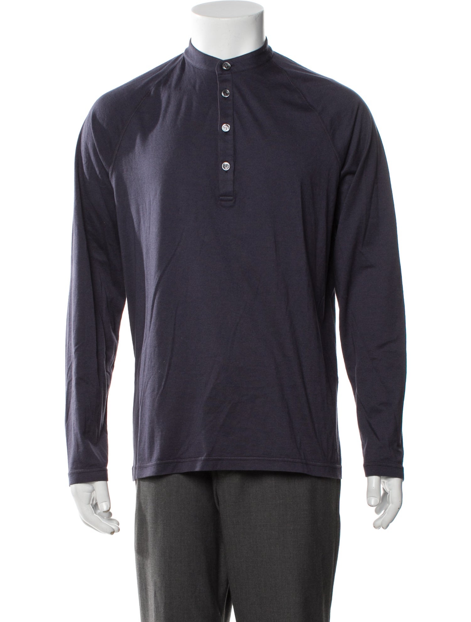 Kiton Mock Neck Long Sleeve Henley