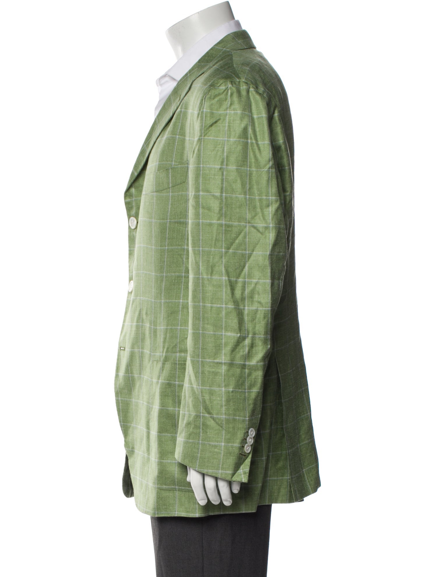 Kiton Cashmere Plaid Print Blazer