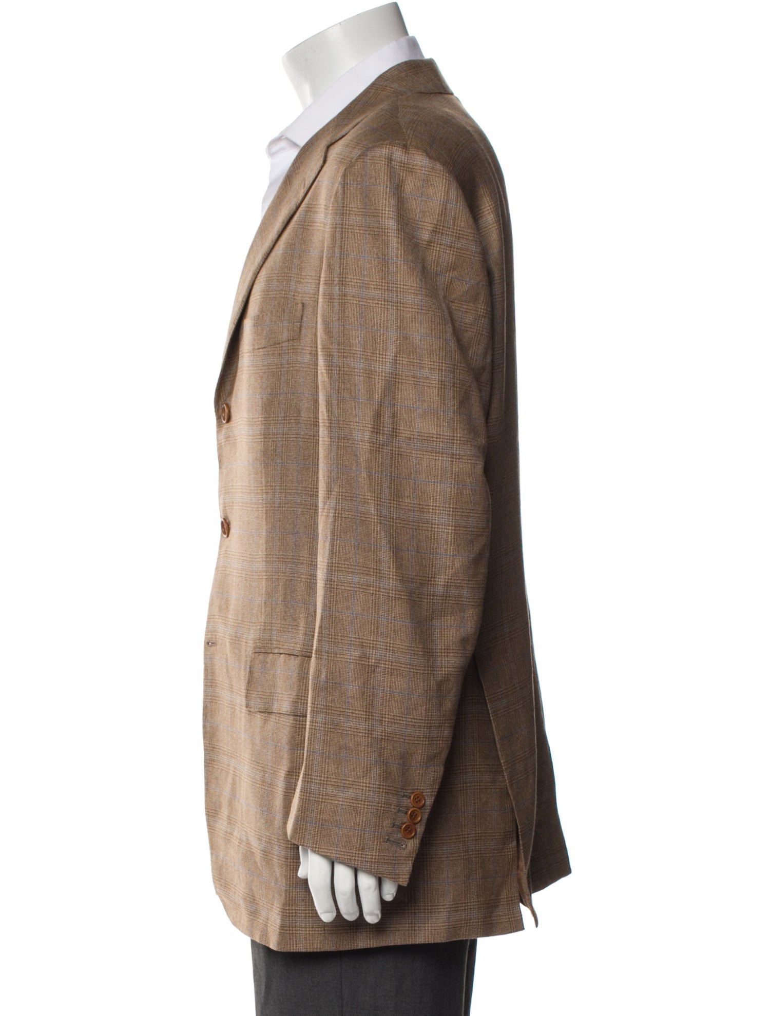 Kiton Cashmere Plaid Print Blazer