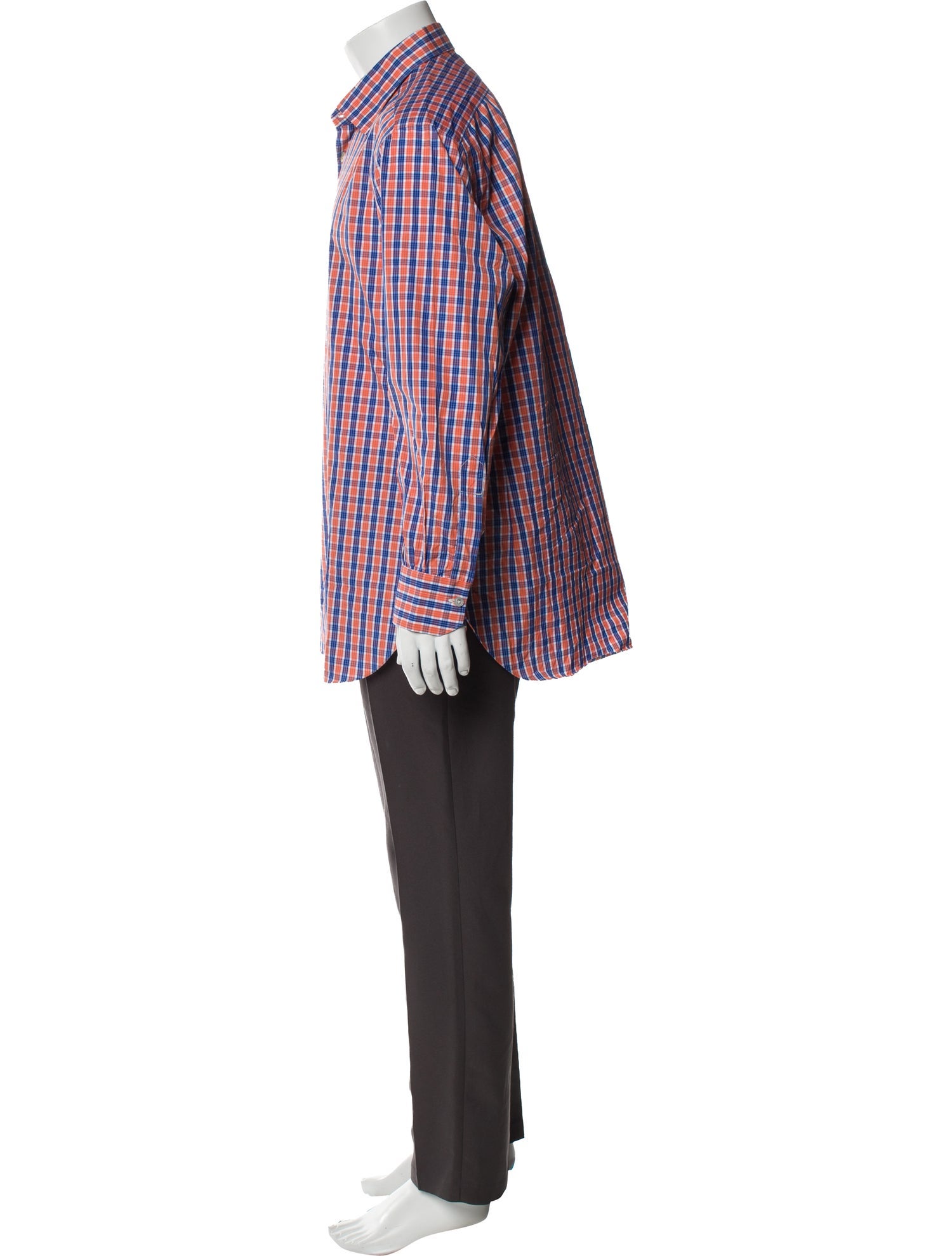 Kiton Plaid Print Long Sleeve Dress Shirt