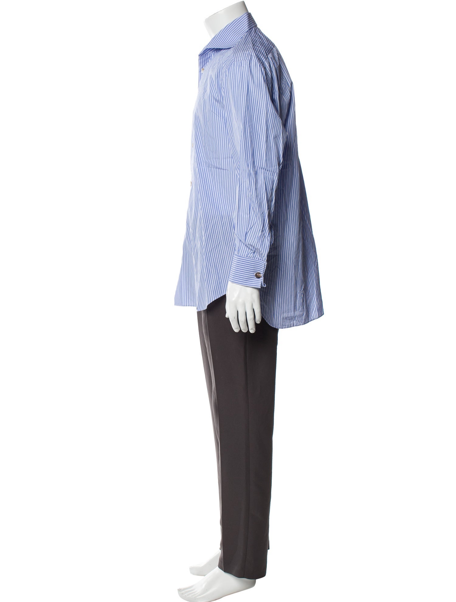 Kiton Striped Long Sleeve Dress Shirt