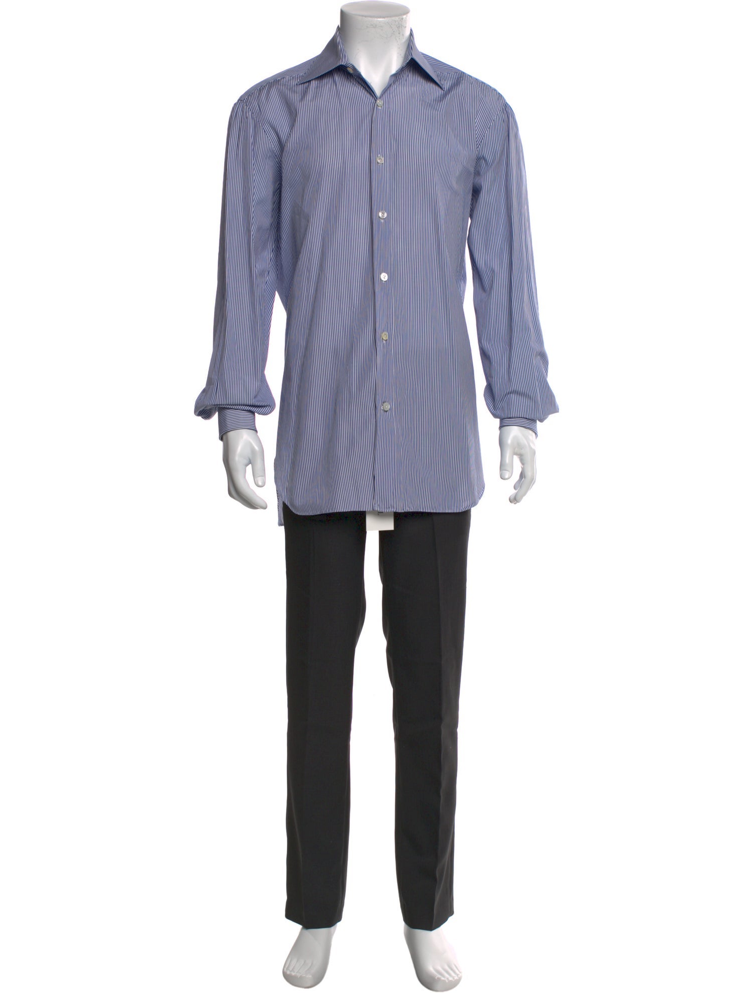 Kiton Striped Long Sleeve Dress Shirt