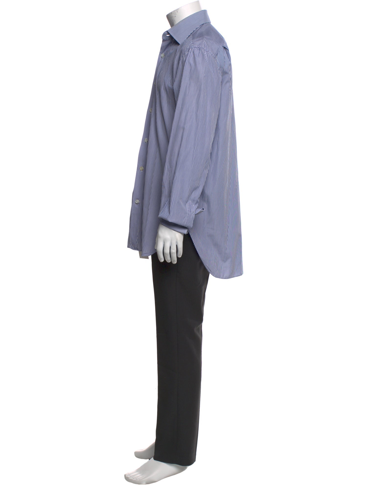 Kiton Striped Long Sleeve Dress Shirt