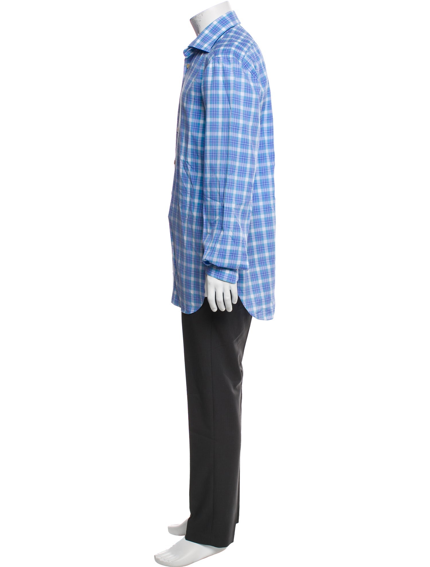 Kiton Plaid Print Long Sleeve Shirt