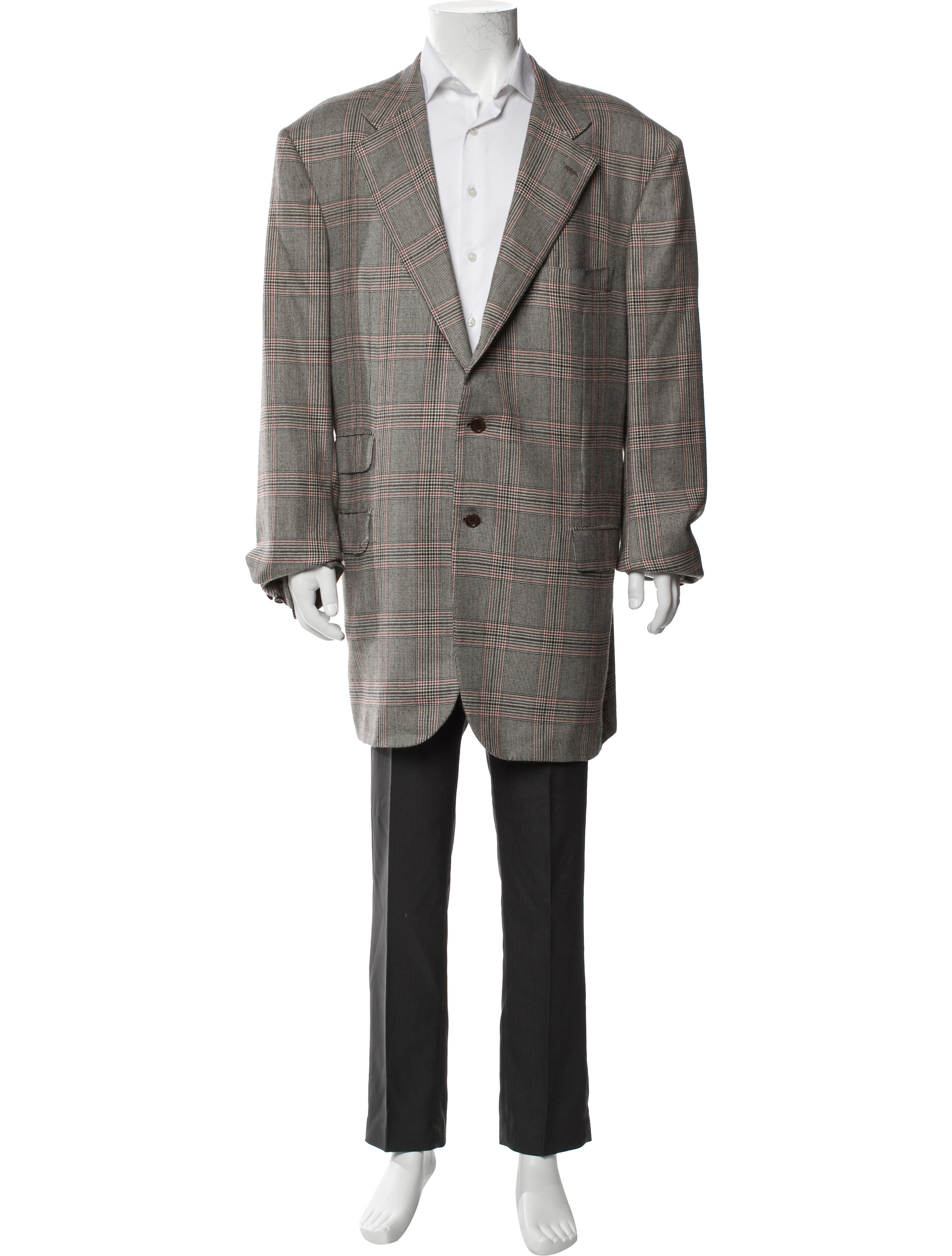 Kiton Cashmere Houndstooth Print Blazer