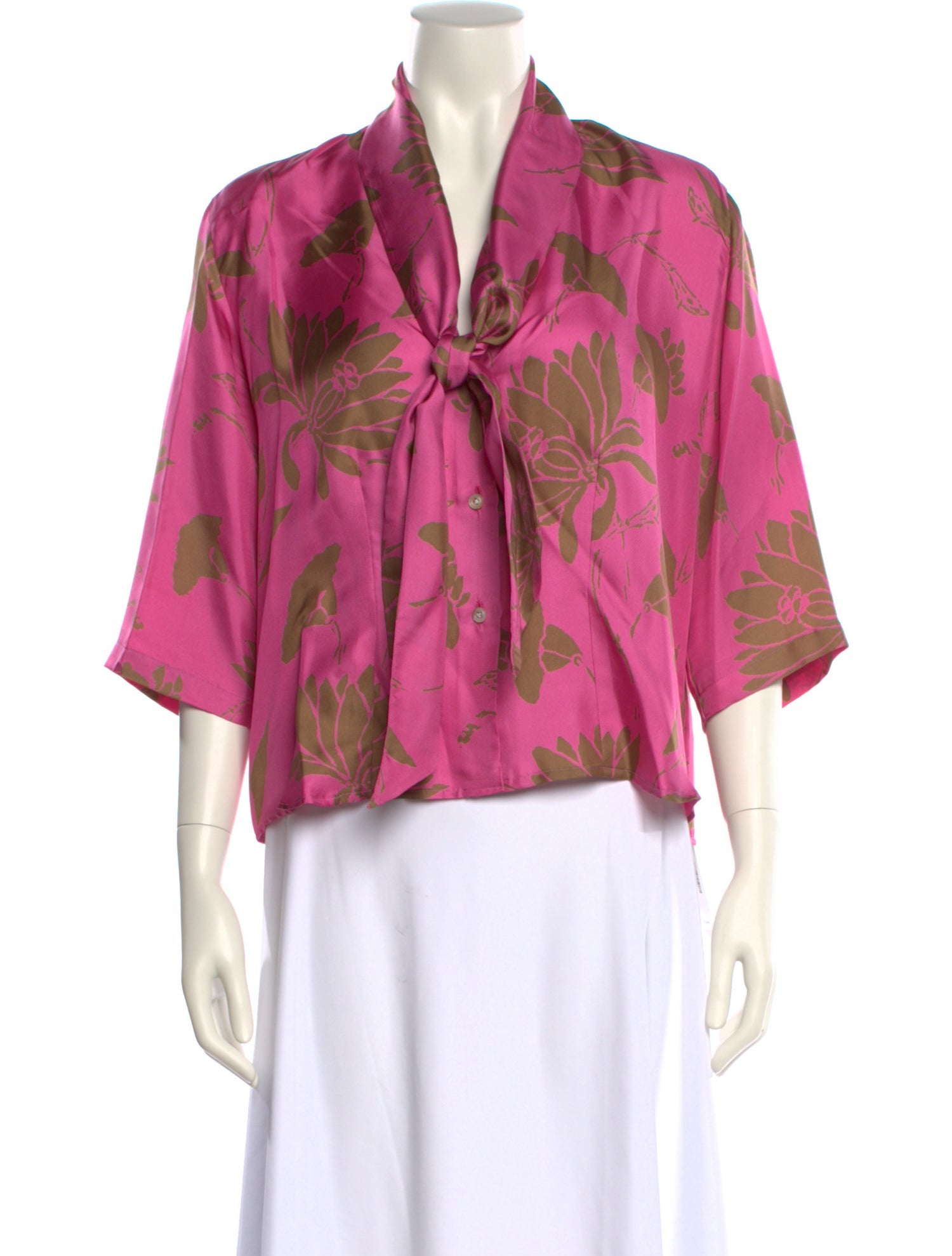Kiton Silk Floral Print Blouse