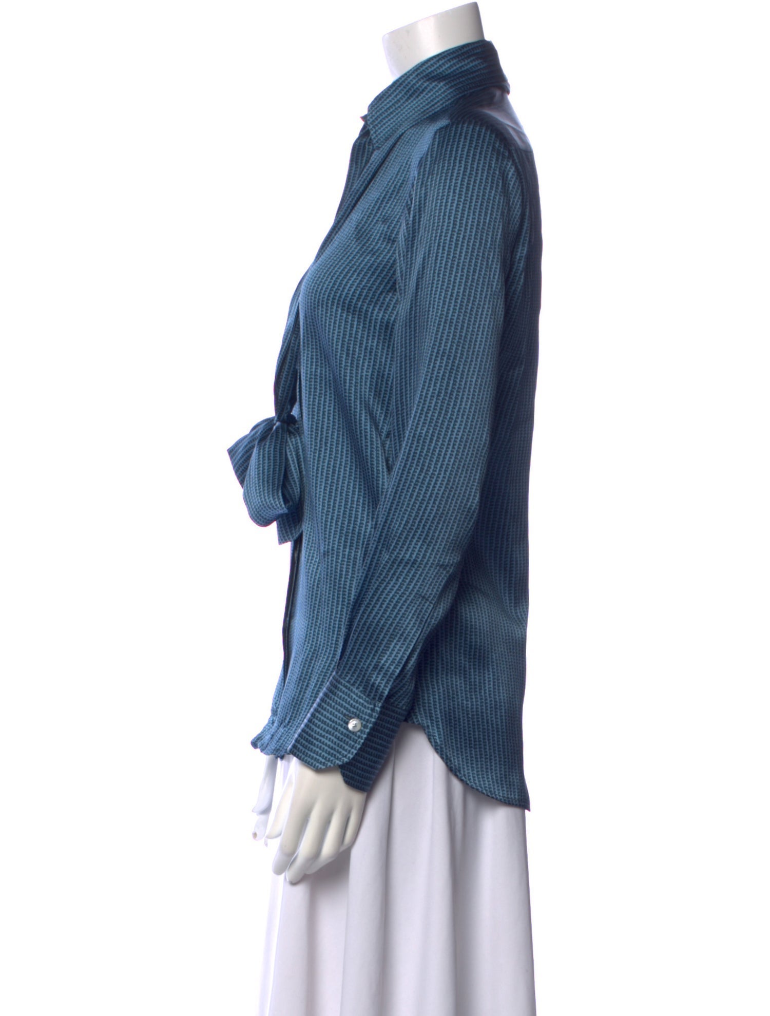 Kiton Silk Long Sleeve Button-Up Top