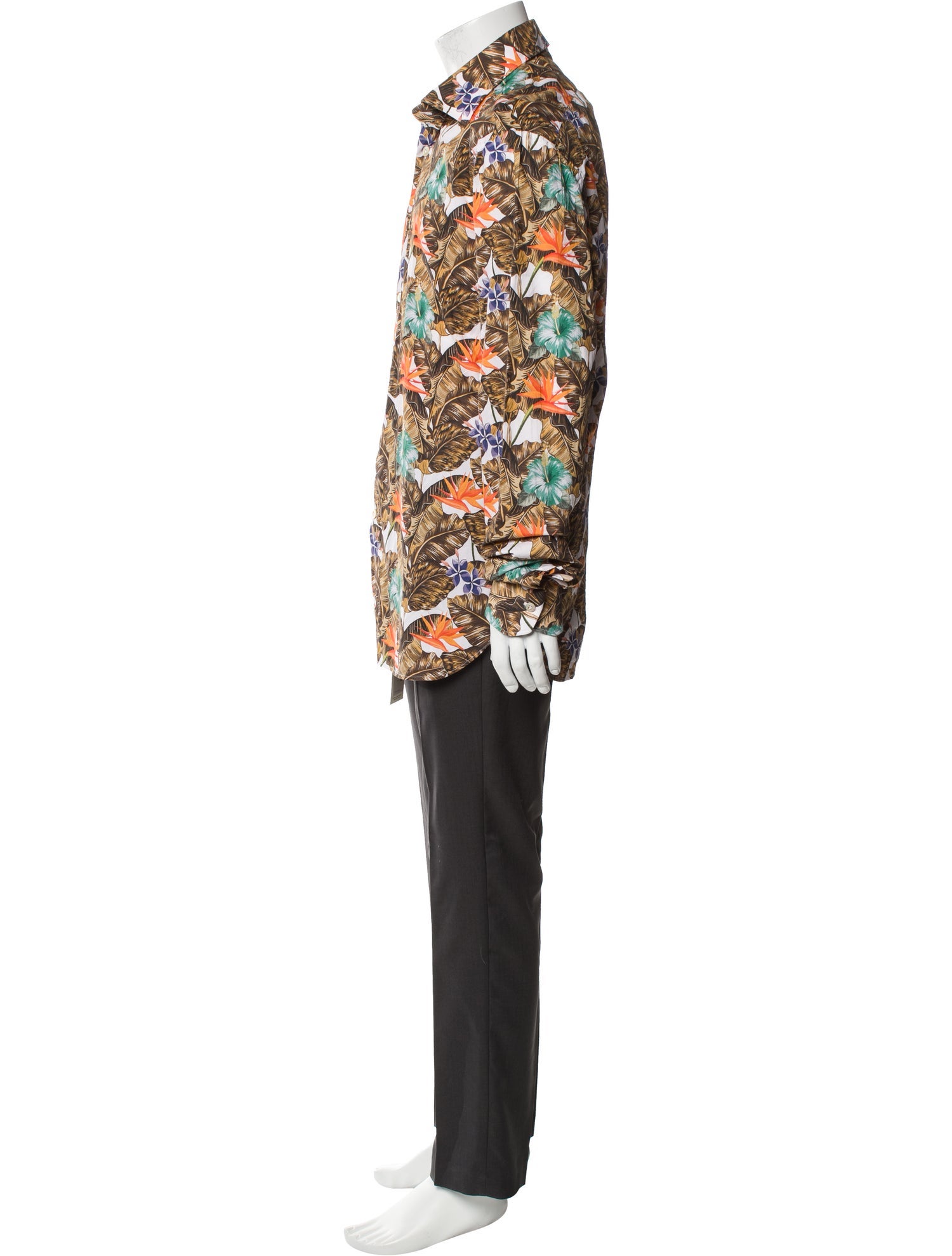 Kiton Printed Long Sleeve Dress Shirt