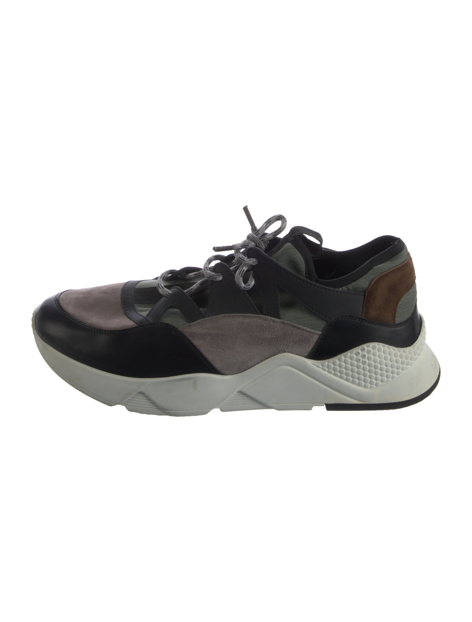 Kiton Neoprene Colorblock Pattern Athletic Sneakers