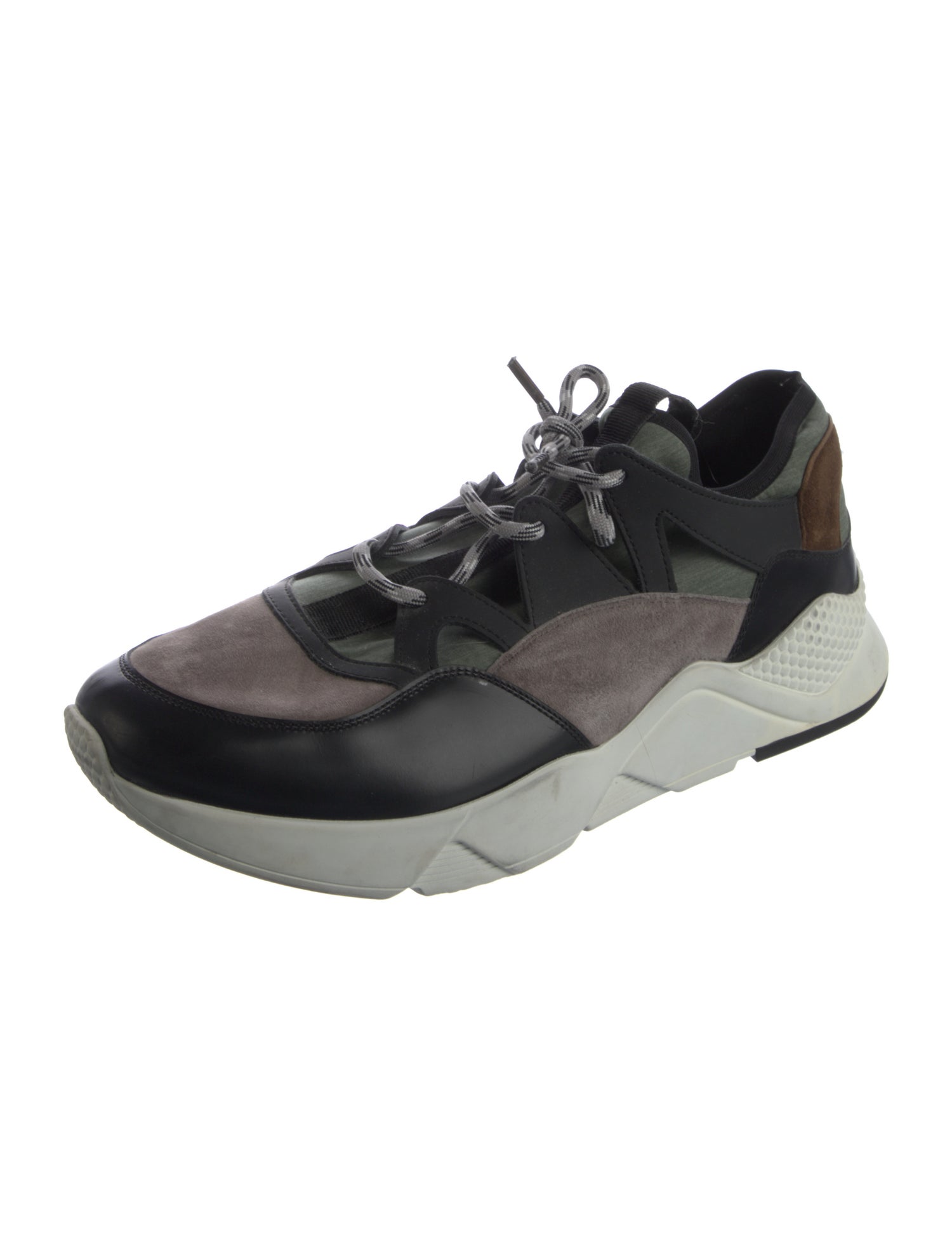 Kiton Neoprene Colorblock Pattern Athletic Sneakers