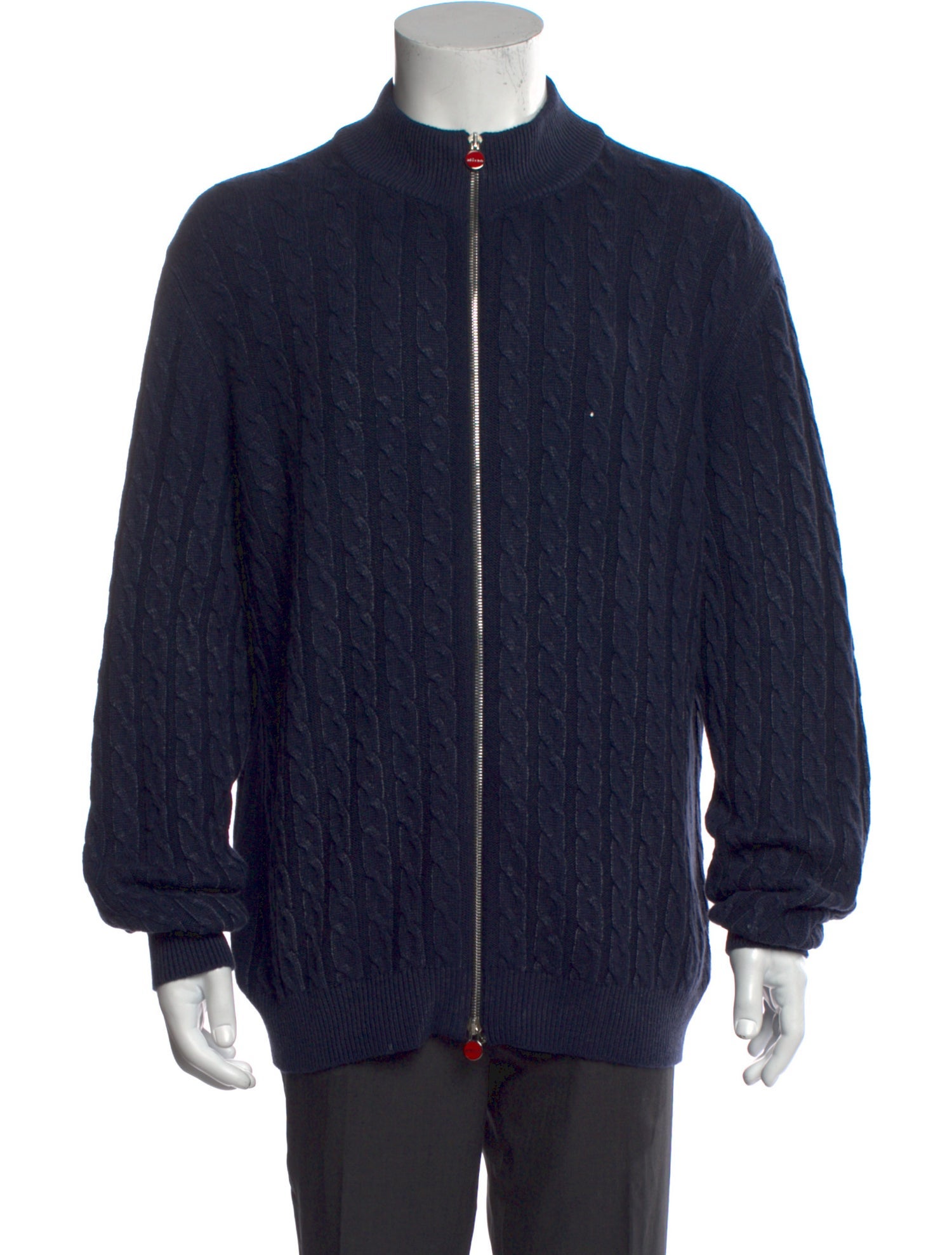 Kiton Cashmere Mock Neck Cardigan