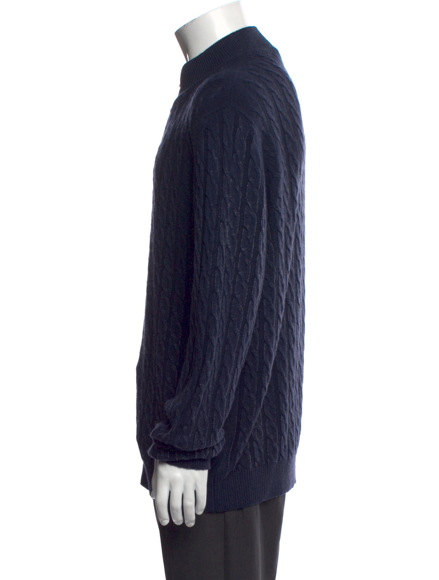 Kiton Cashmere Mock Neck Cardigan