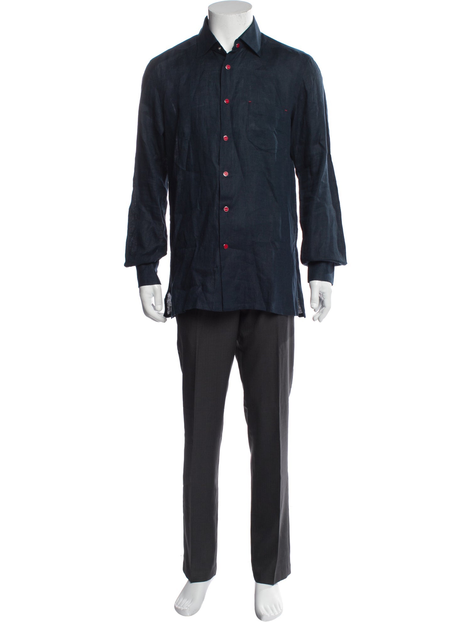 Kiton Linen Long Sleeve Shirt