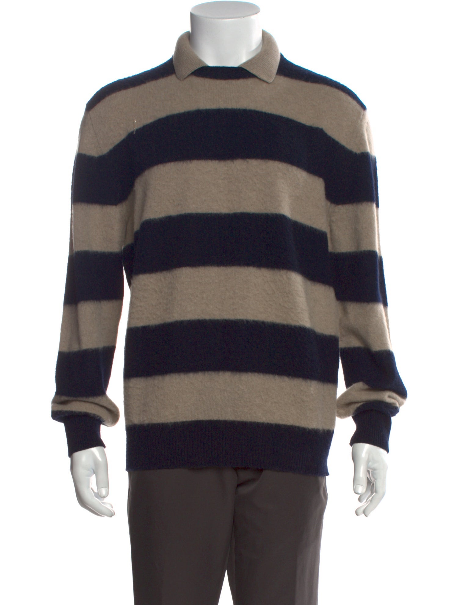 Kiton Wool Striped Polo Sweater w/ Tags