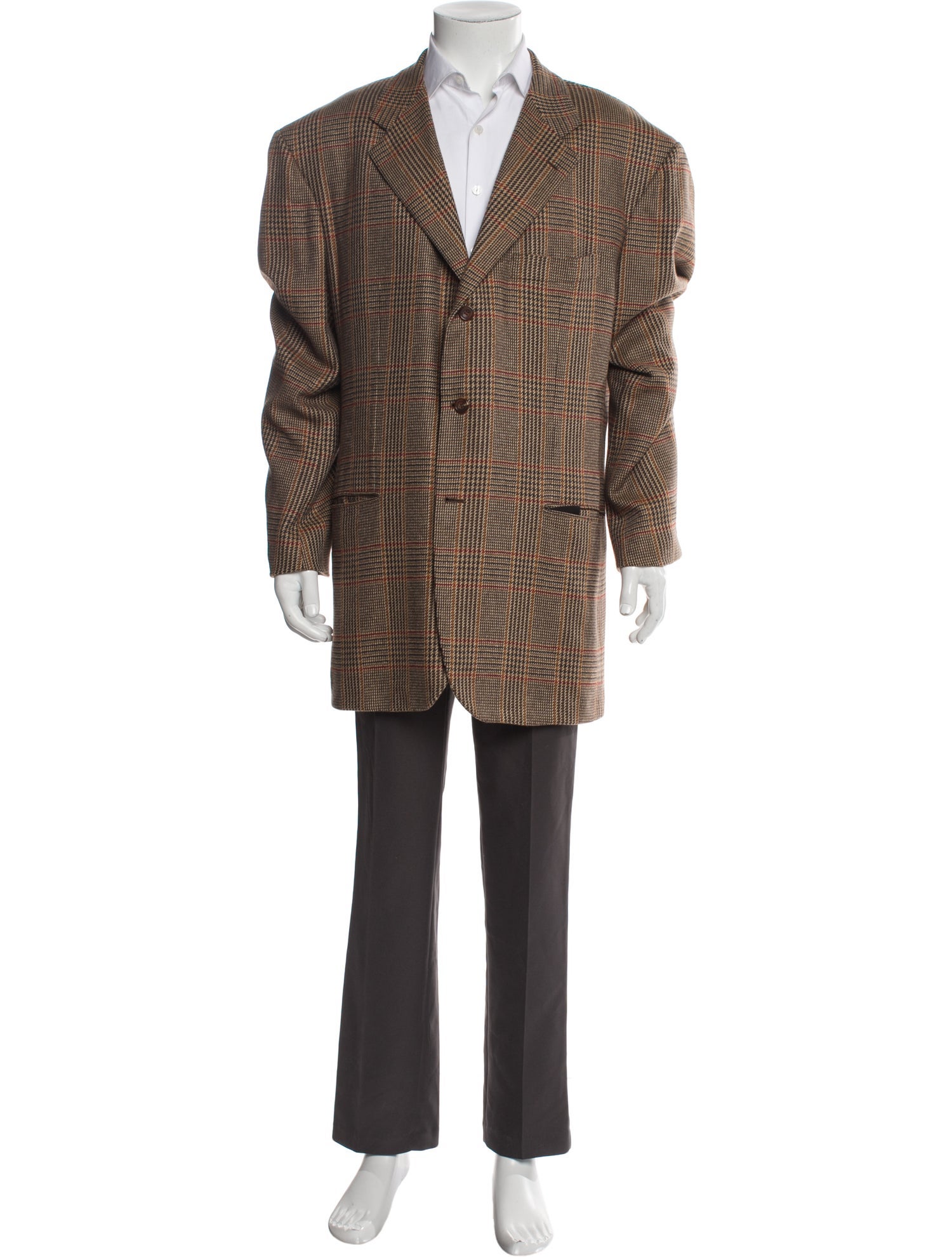Kiton Cashmere Houndstooth Print Blazer