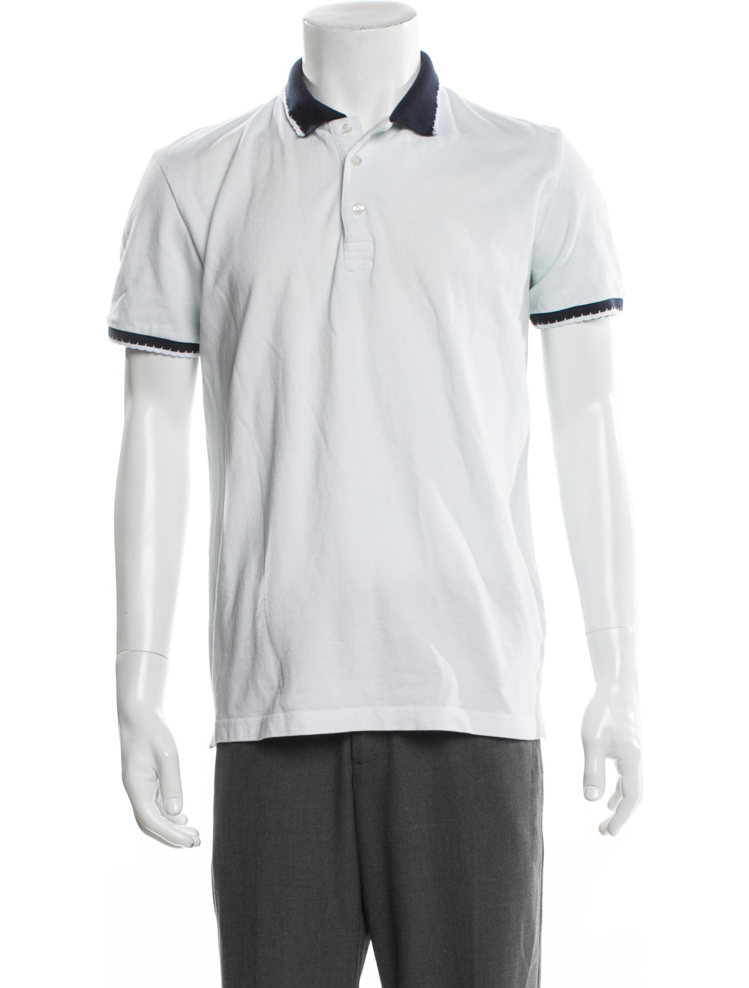 Kiton Striped Collar Polo Shirt
