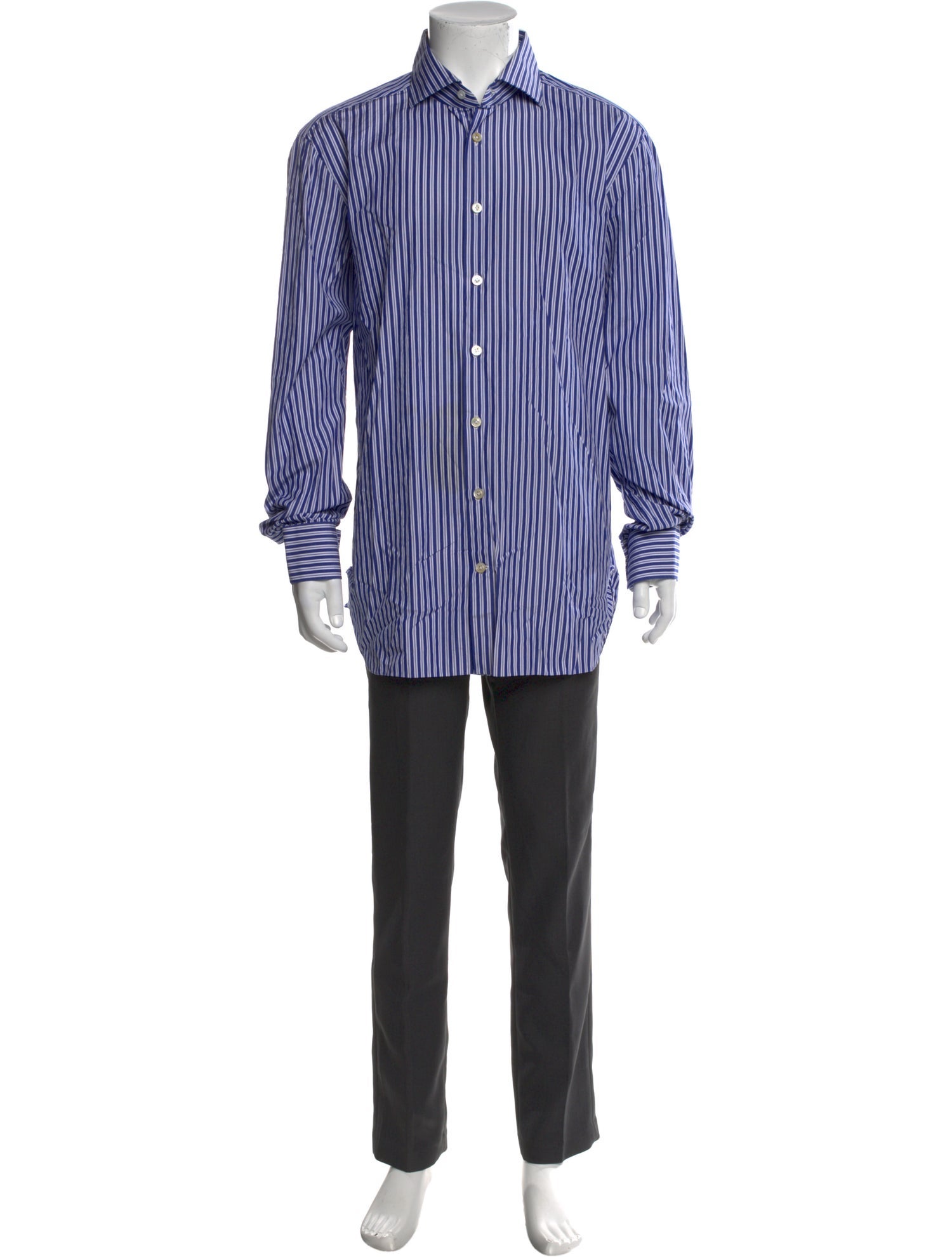 Kiton Striped Long Sleeve Dress Shirt