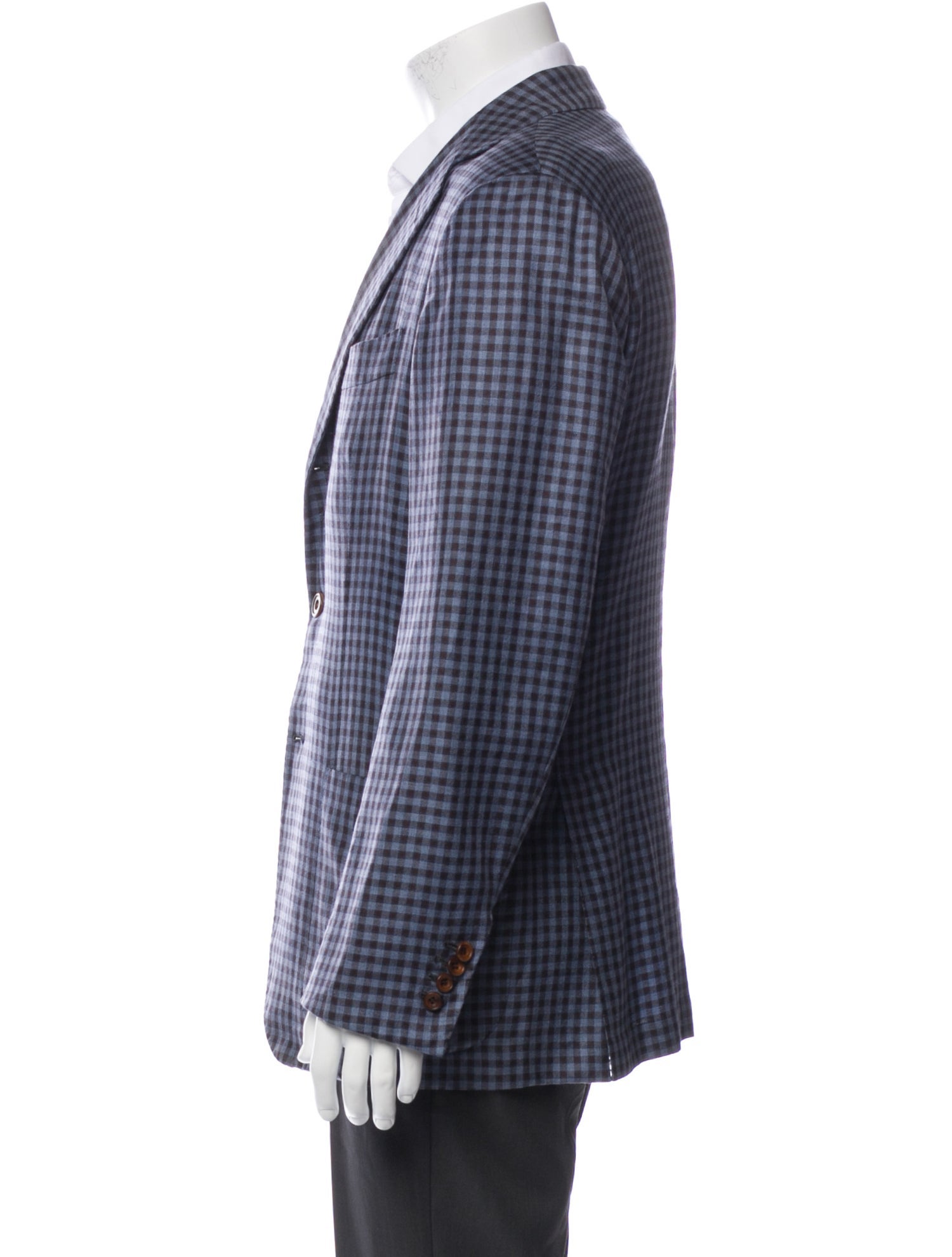 Kiton Cashmere Plaid Print Blazer