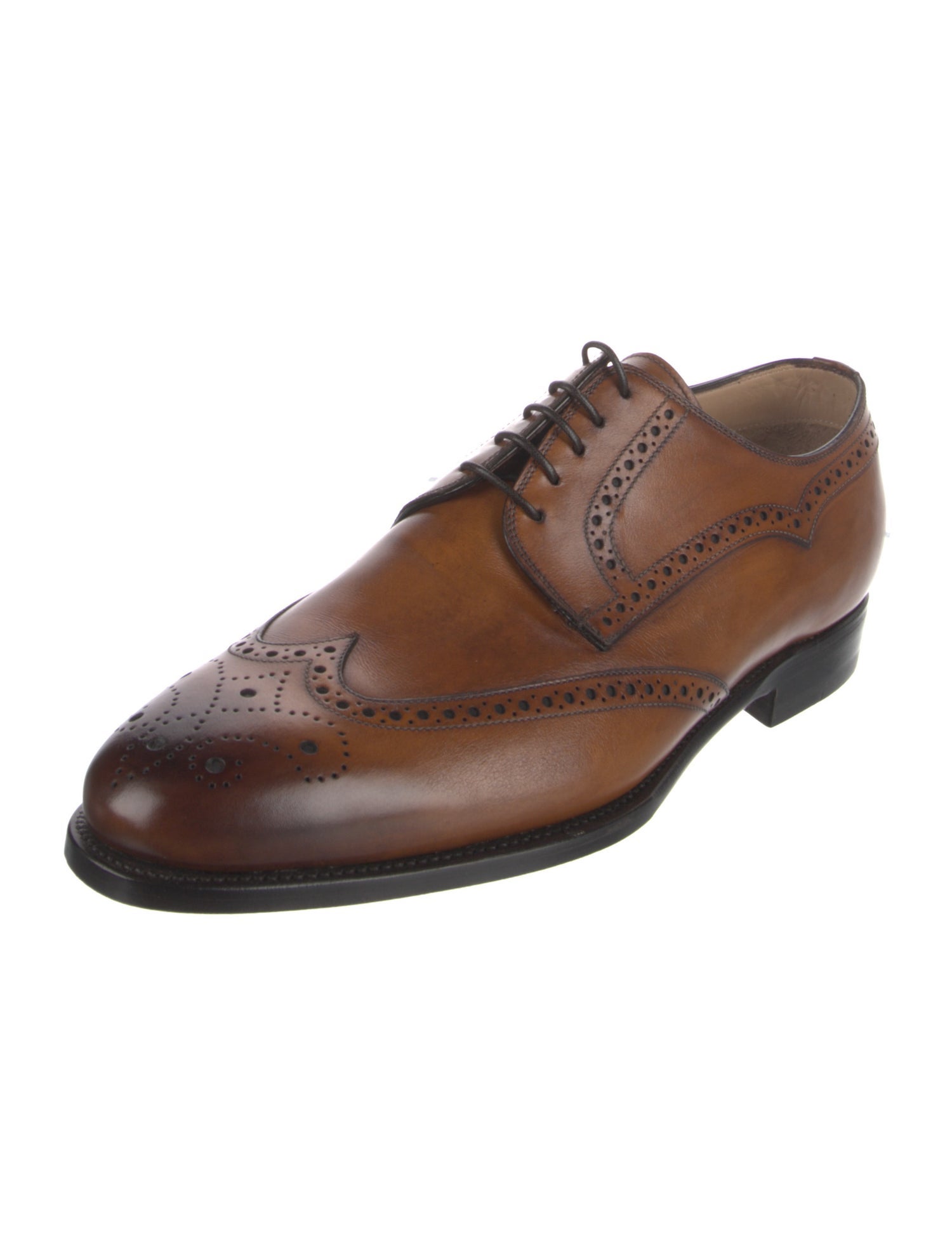Kiton Leather Lasercut Accents Brogues