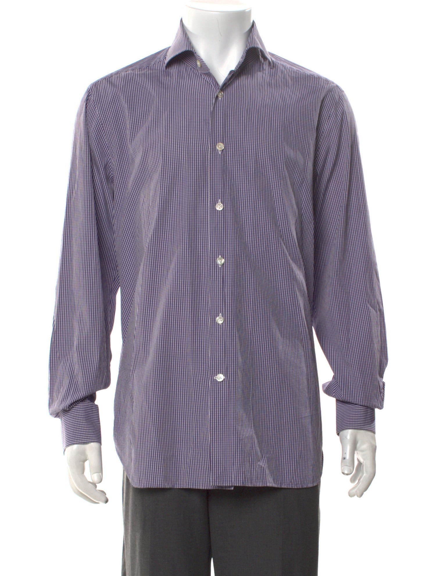 Kiton Plaid Print Long Sleeve Shirt