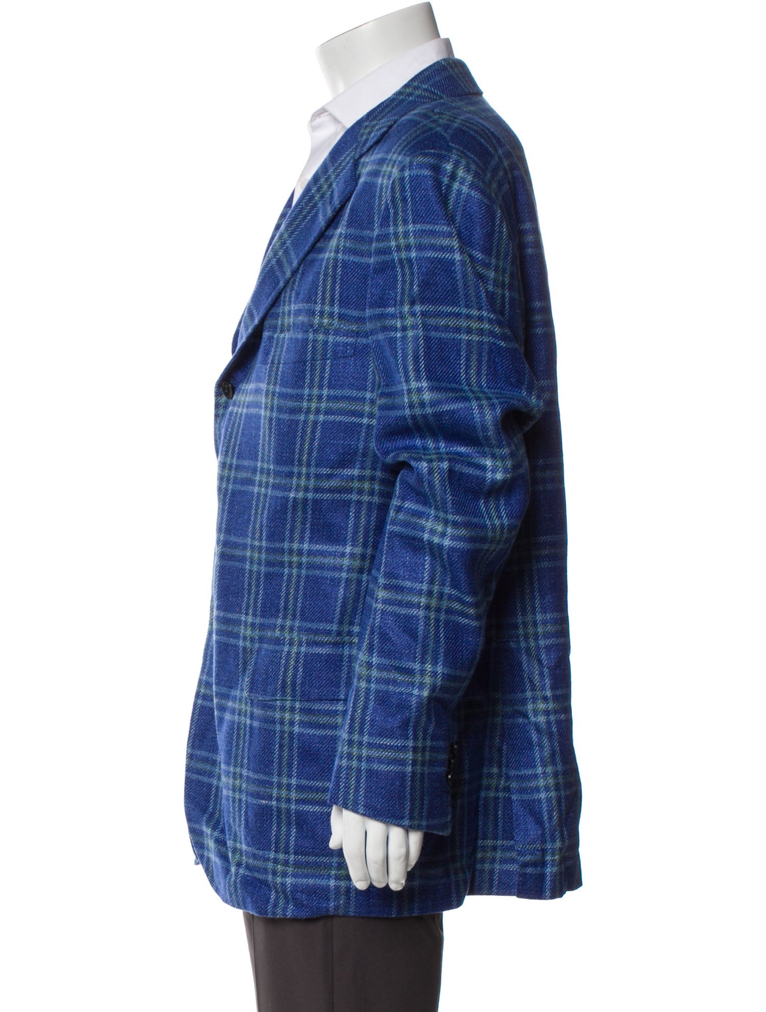 Kiton Cashmere Plaid Print Blazer