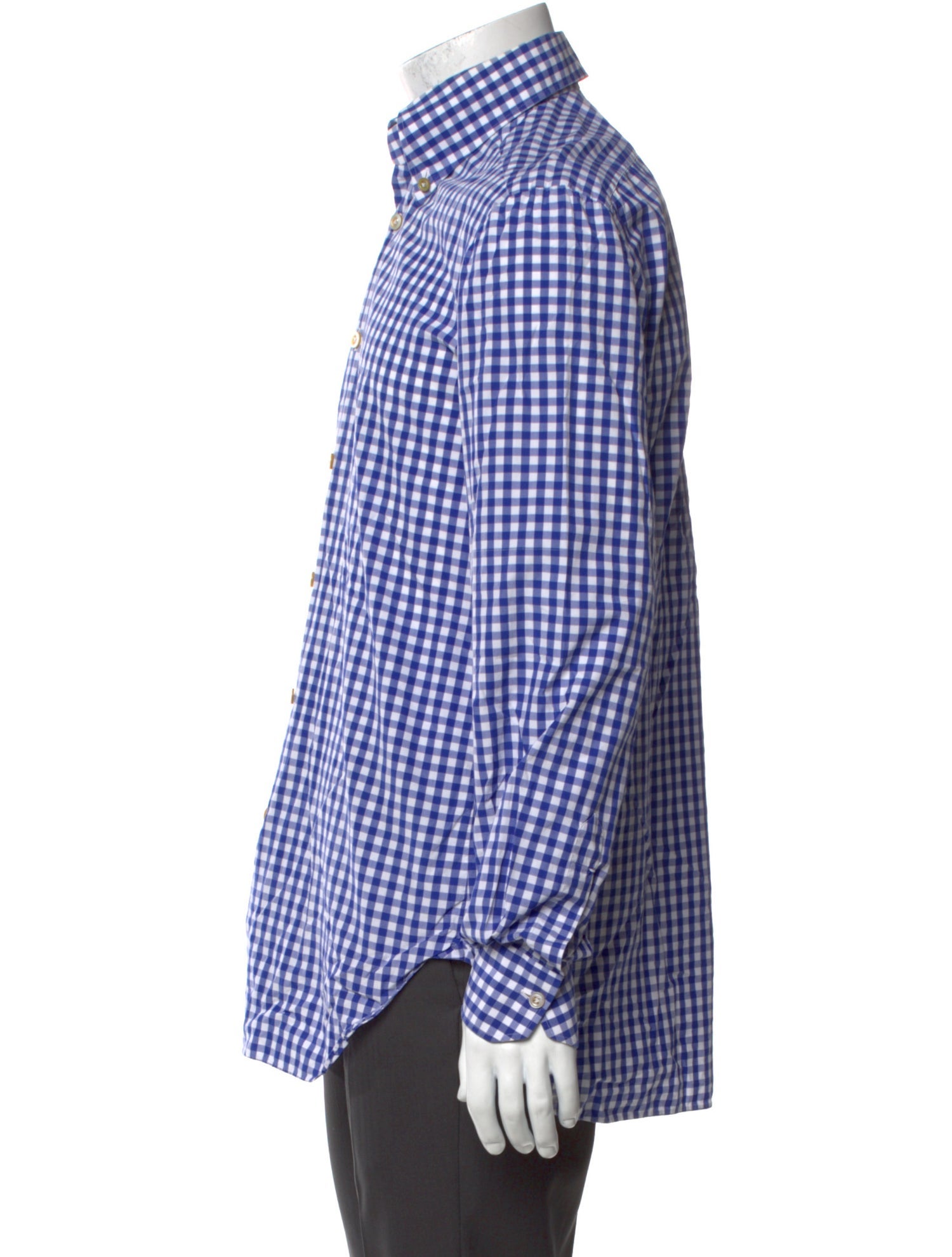 Kiton Plaid Print Long Sleeve Dress Shirt