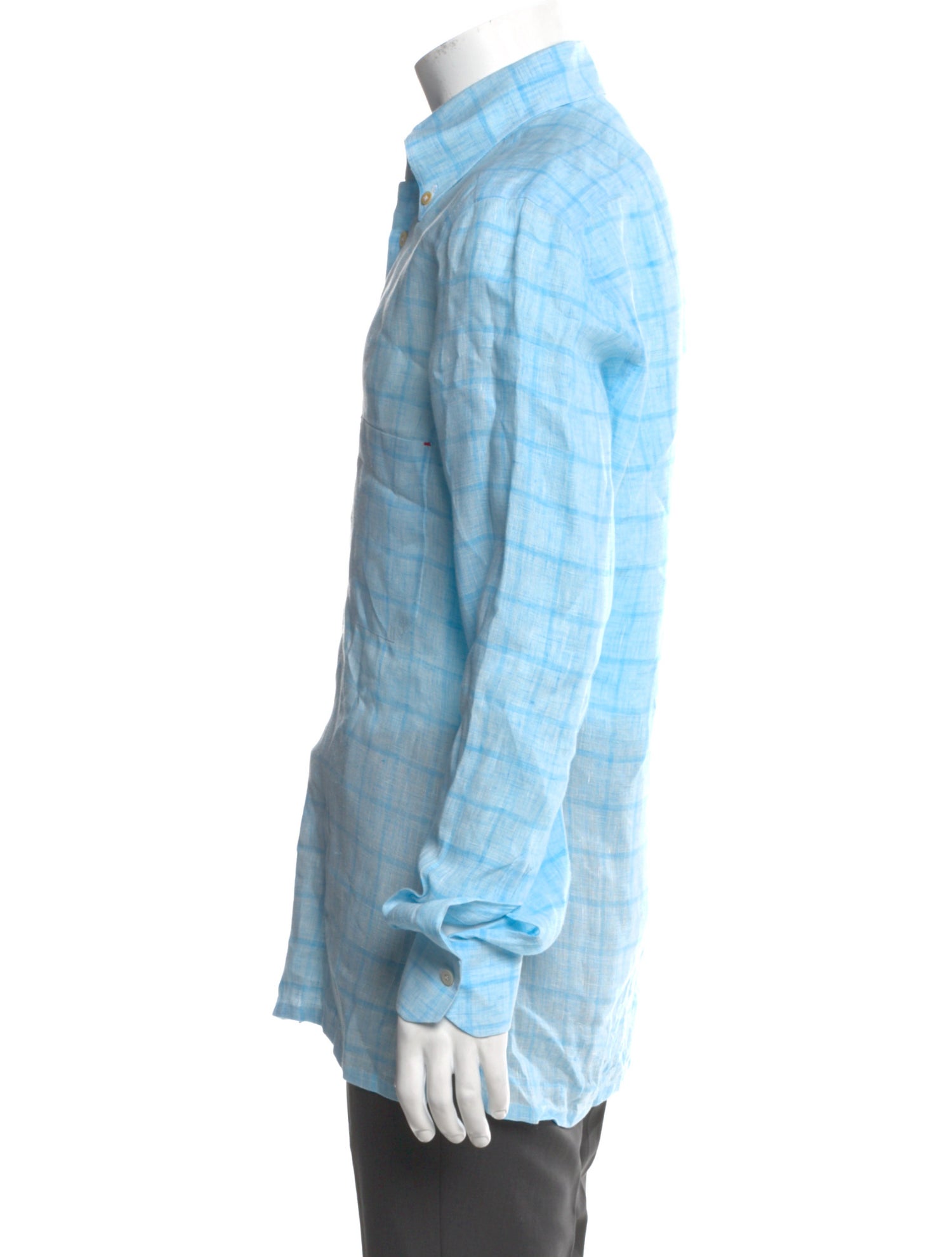 Kiton Linen Plaid Print Shirt