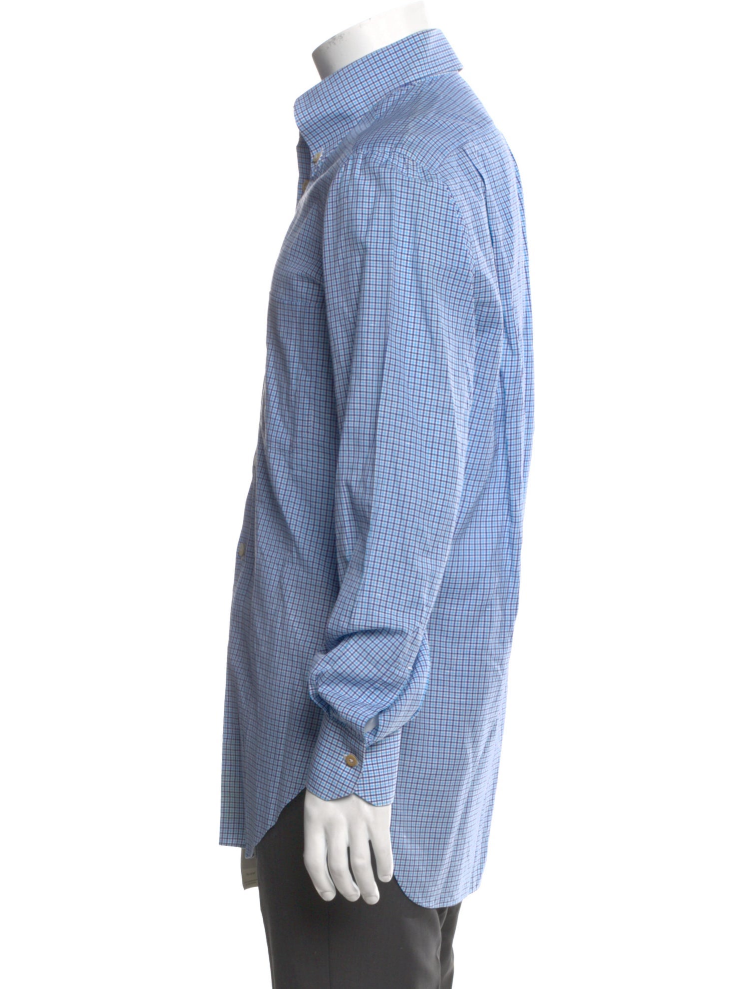 Kiton Plaid Print Long Sleeve Dress Shirt