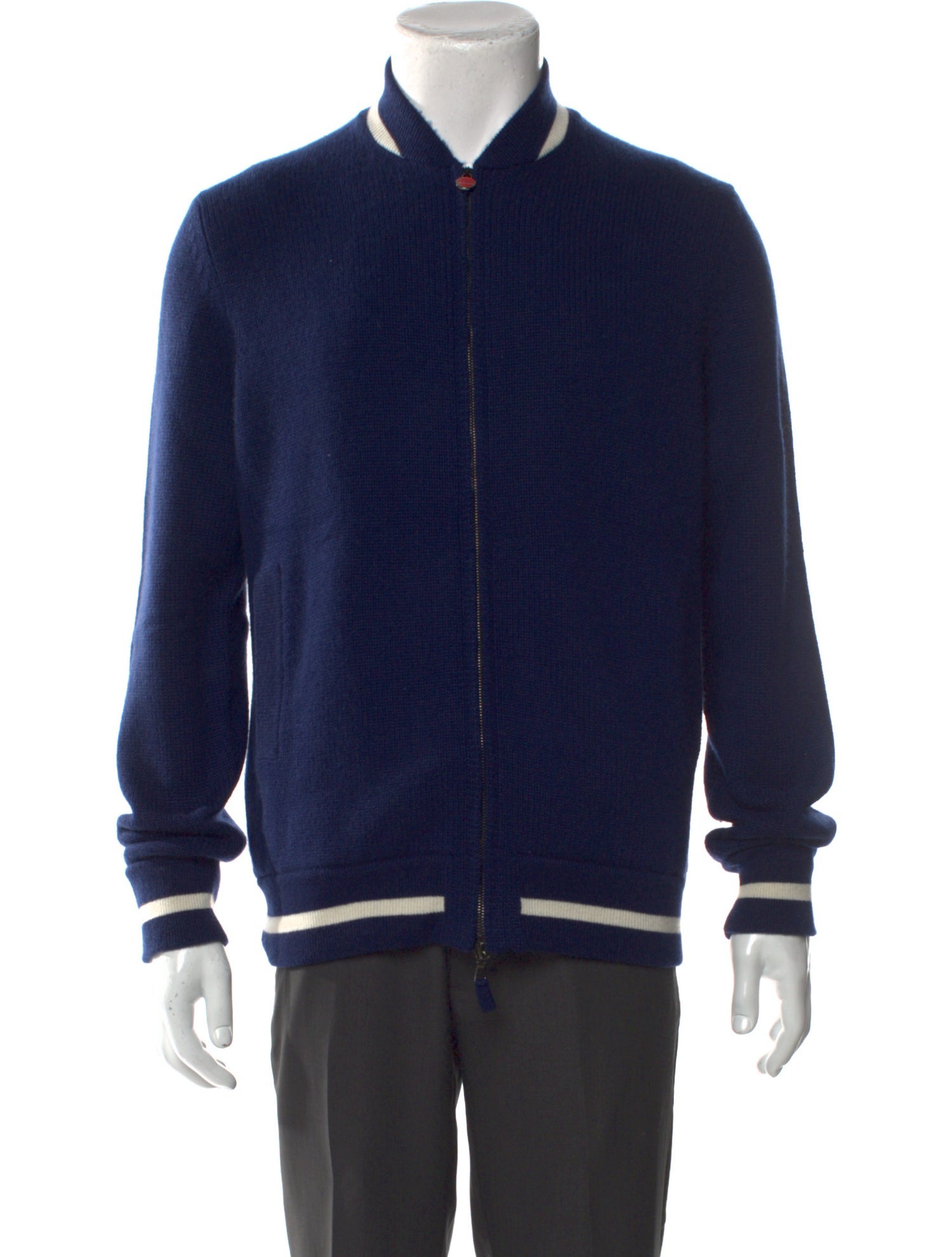 Kiton Cashmere Mock Neck Cardigan