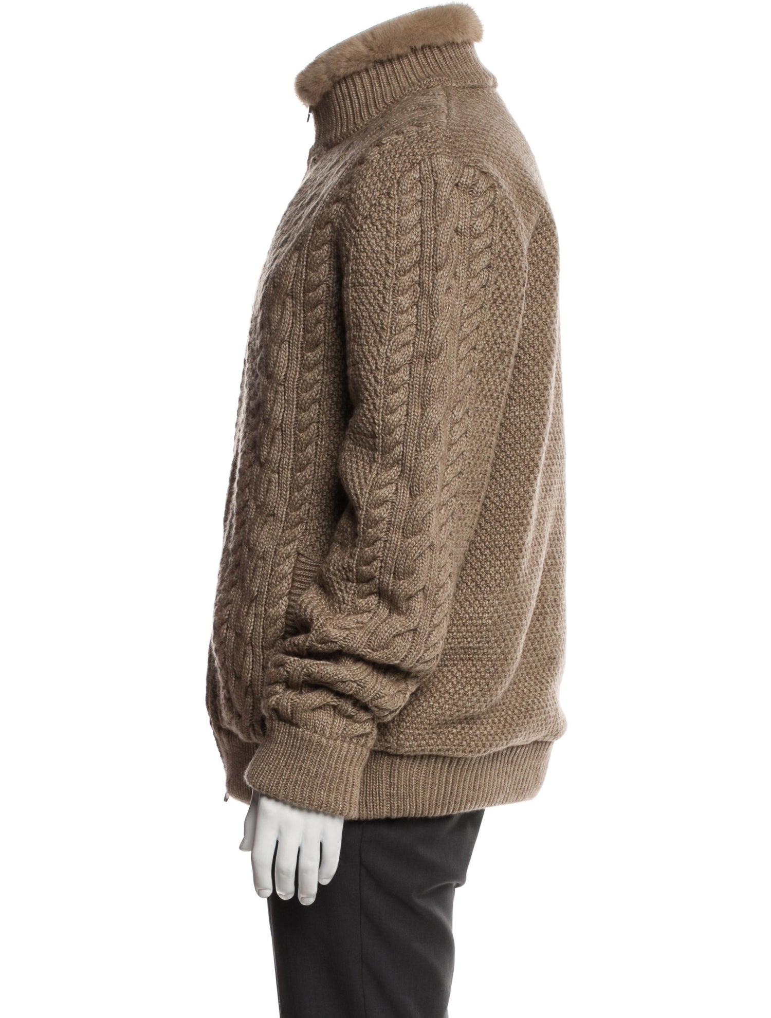 Kiton Mink-Lined Wool Jacket