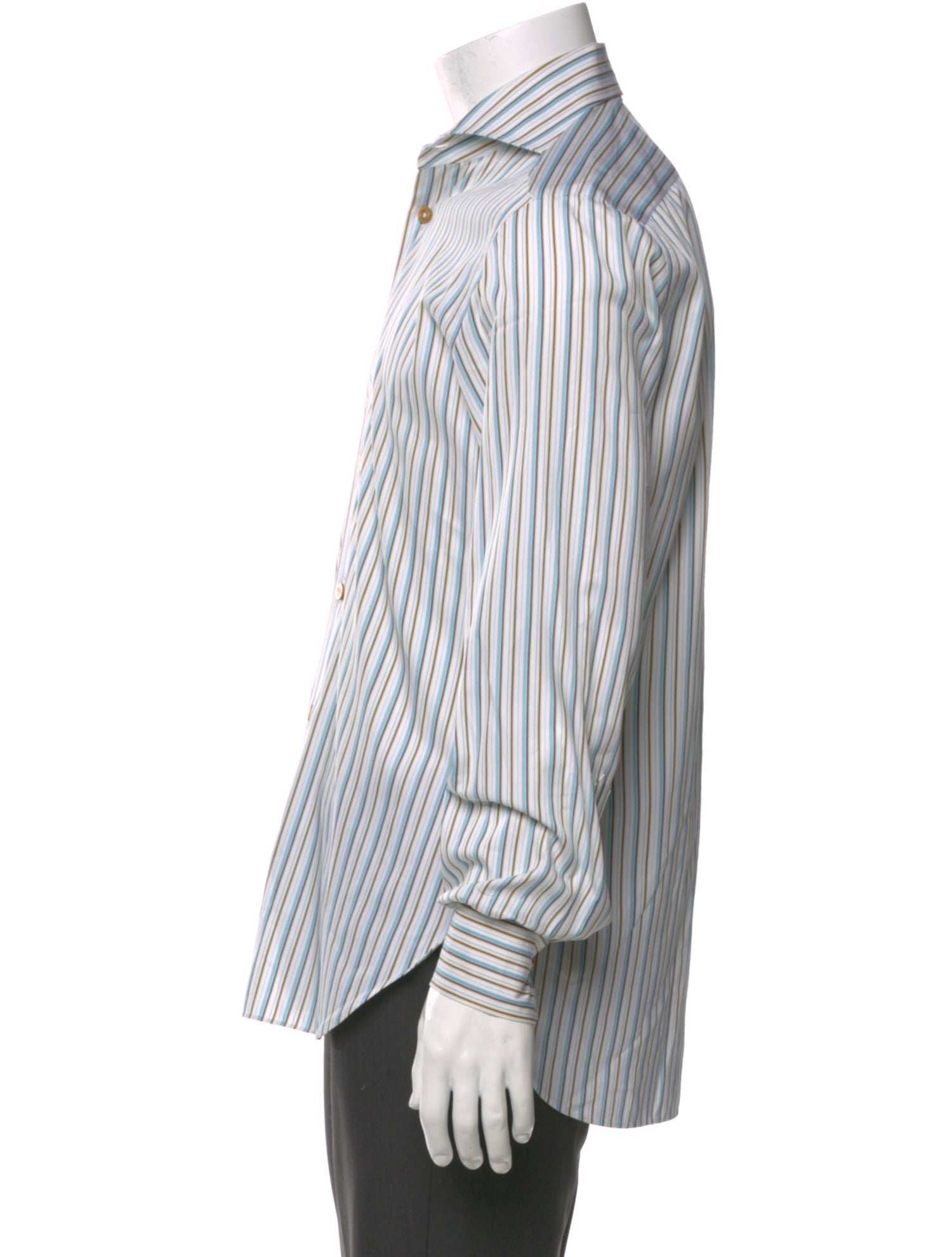 Kiton Striped Long Sleeve Dress Shirt