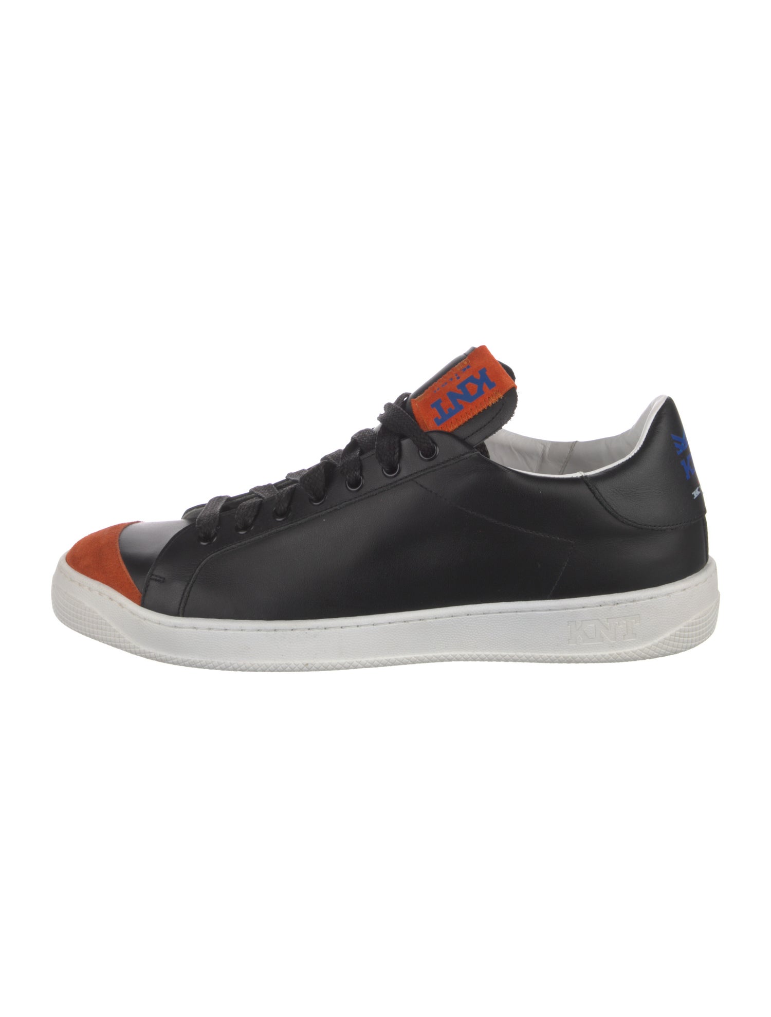 Kiton Leather Colorblock Pattern Sneakers