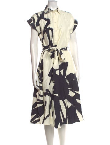 Pre-owned Kiton Printed Midi Length Dress In Neutral
