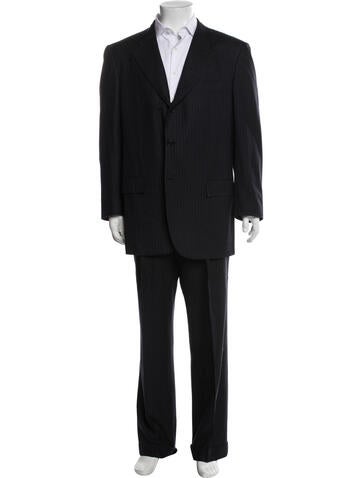 Pre-owned Kiton Wool Striped Two-piece Suit In Blue