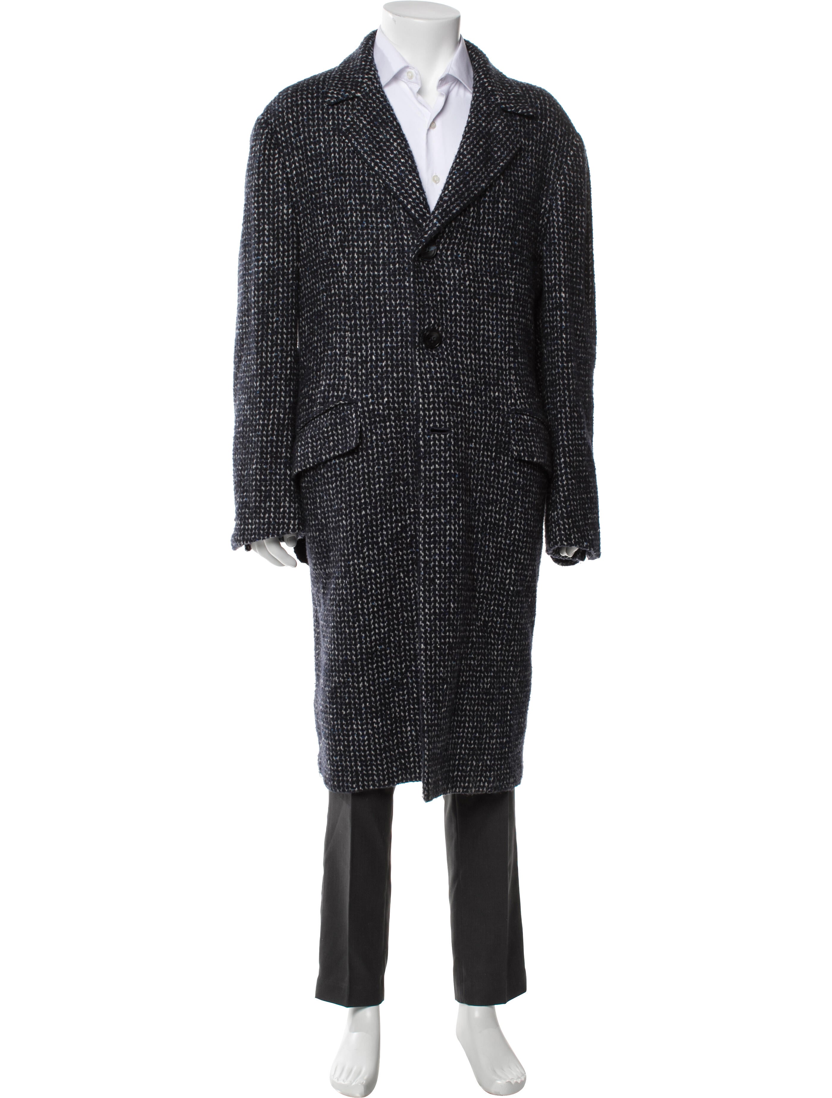 Kiton Virgin Wool Tweed Pattern Overcoat