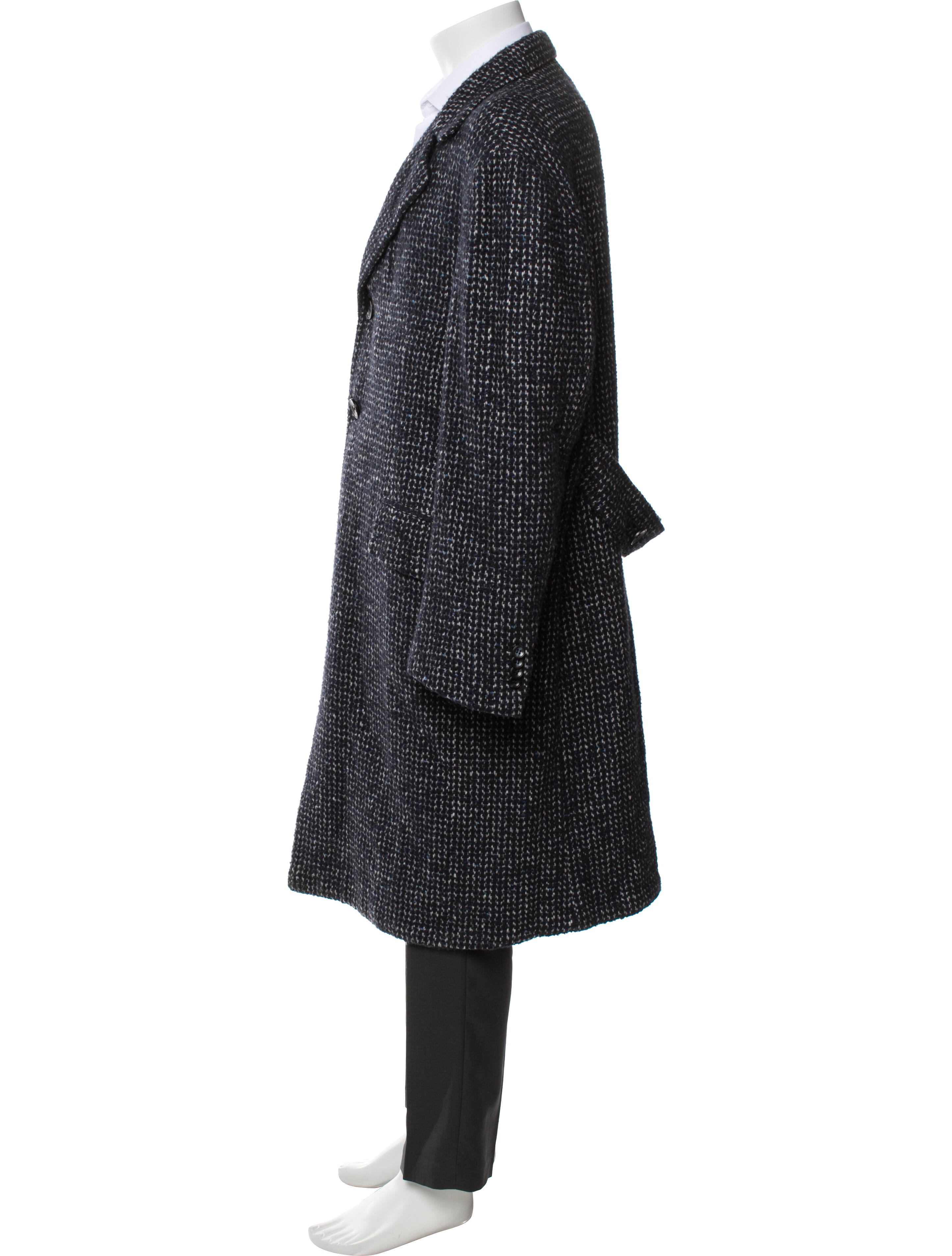 Kiton Virgin Wool Tweed Pattern Overcoat