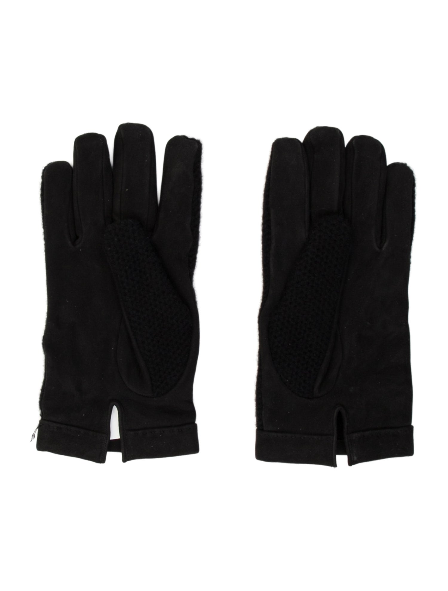 Kiton Leather Knitted Gloves