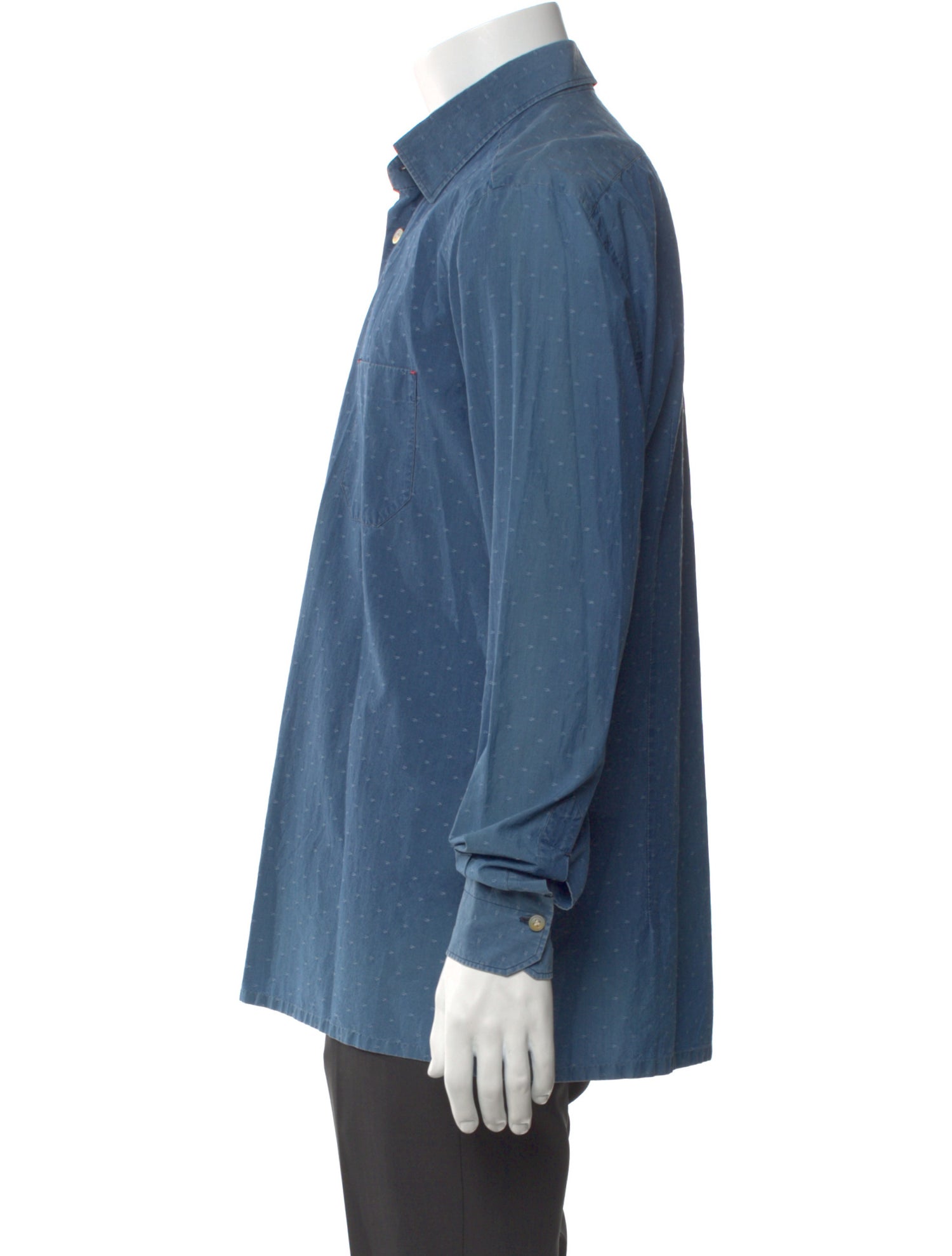 Kiton Long Sleeve Denim Shirt