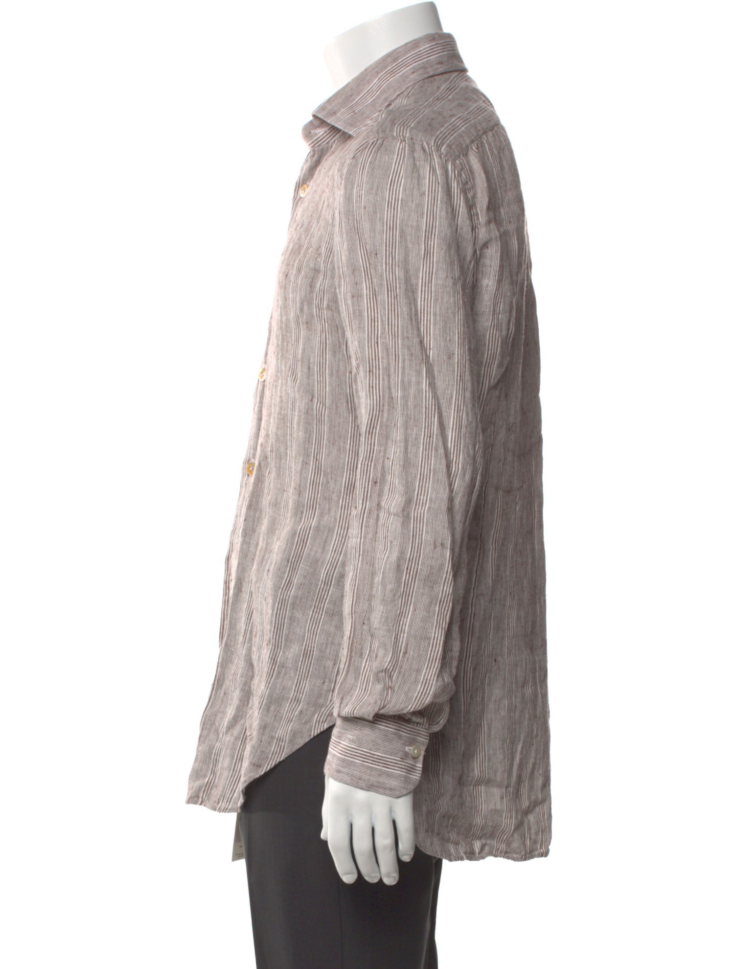 Kiton Linen Striped Shirt