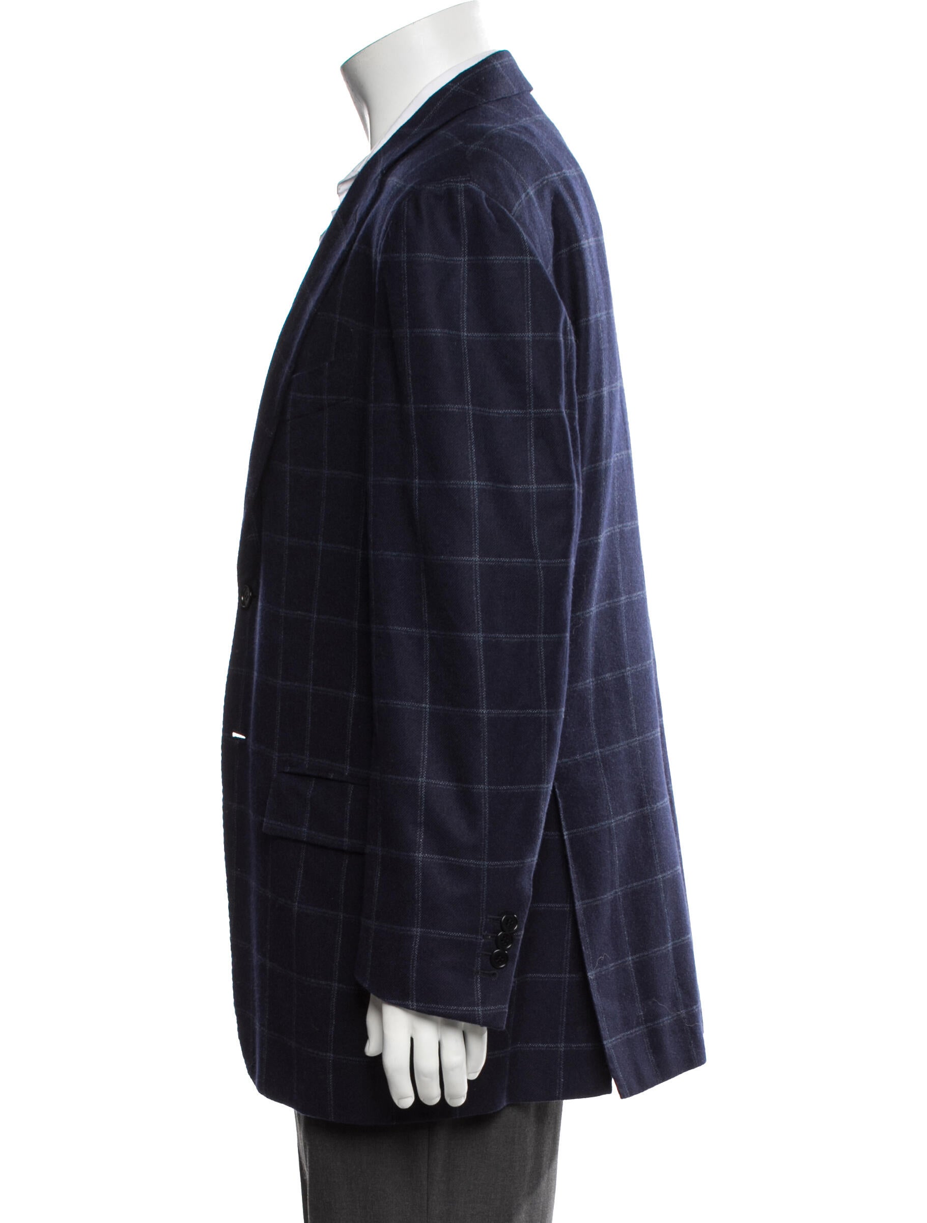 Kiton Cashmere Plaid Print Blazer