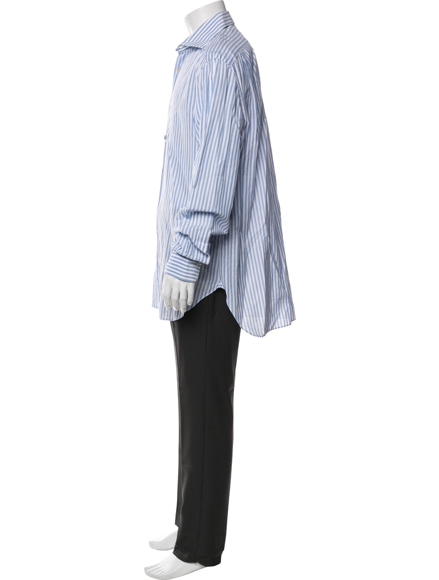 Kiton Striped Long Sleeve Dress Shirt