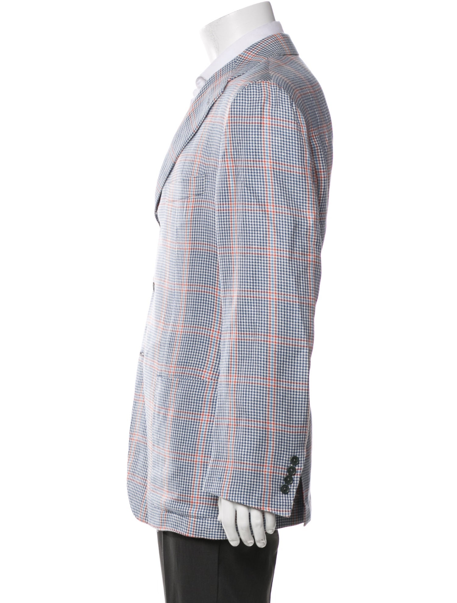 Kiton Cashmere Plaid Print Jacket